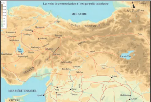 Fig. 1: Roads in Anatolia and Upper Mesopotamia during the Old Assyrian period. 
