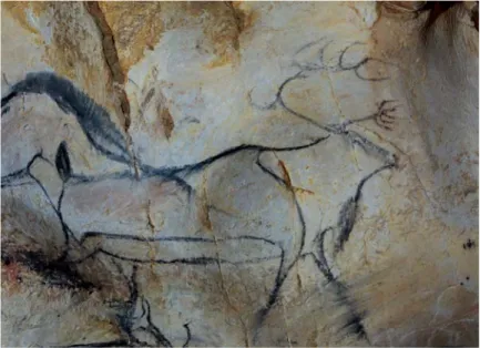 Fig. 2 :  Renne à la course du panneau des rennes de la grotte Chauvet (cliché  J. Clottes)