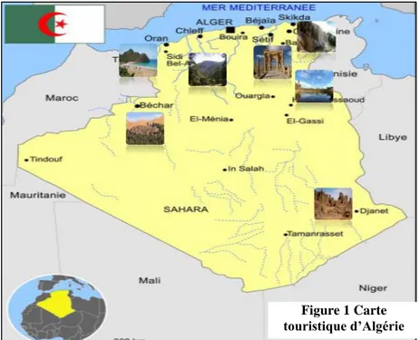 Figure 1 Carte  touristique d’Algérie 