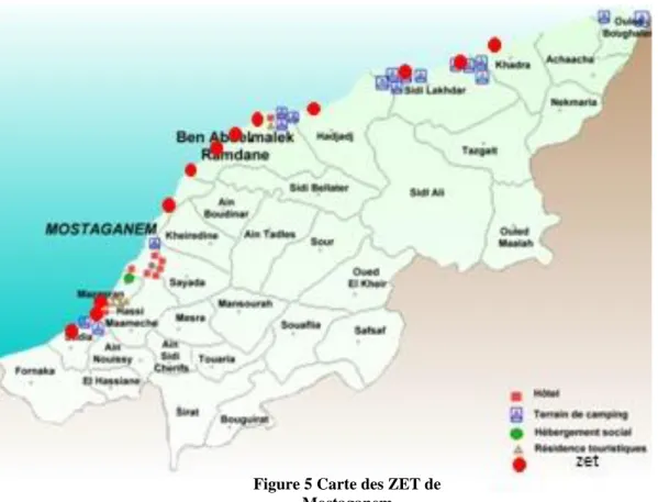 Figure 5 Carte des ZET de  Mostaganem  
