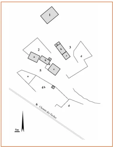 Figure 2 : Relevé GPS de l’habitat déserté au Bois de Cestres (J.-L. Maigrot, 2003.)