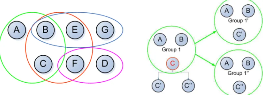 Figure 1.3 (left) shows a sample population where minimum group size is 2, and maximum group size is 4.