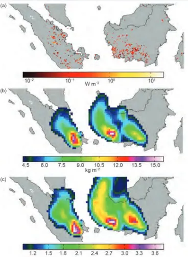Figure SB2.7 shows an exemplary validation of the  MACC/CAMS aerosol analysis against independent  observations from the AERONET station in  Singa-pore during September 2014