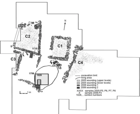 Figure 3. Plan of the building remains of the penultimate MN construction phase in Area C (drawing: R