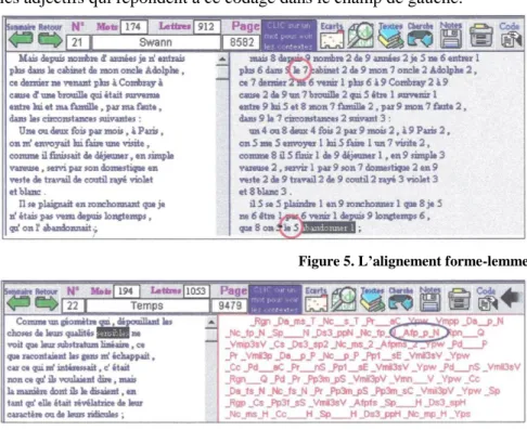 Figure 5. L’alignement forme-lemme 