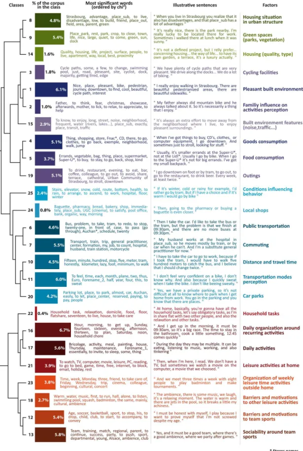 Fig 3. Typology from interviews. Each line depicts a factor from the interviews analysis