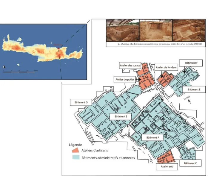 Figure 1: Localization of the Quartier Mu of Malia. Based on Poursat, 2013. CAD: Bastien Rueff.
