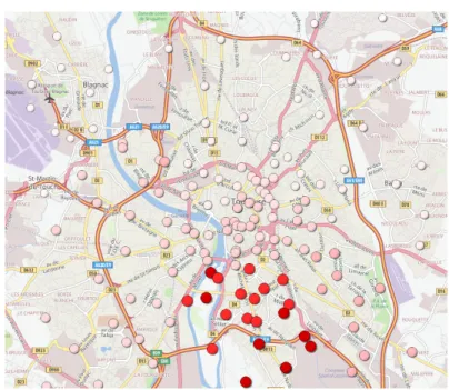 Fig. 4: Contribution to the Mutual Information between the cluster of the university campus and the clusters of the plotted antennas.