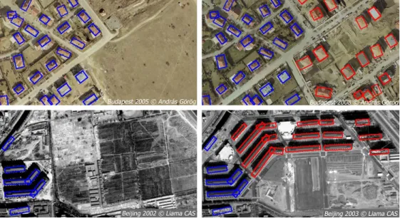 Figure 11. Results of the proposed model (JD) on two image pairs. Top: B UDAPEST data (only an image part is shown - source: Andr´as G¨or¨og c )