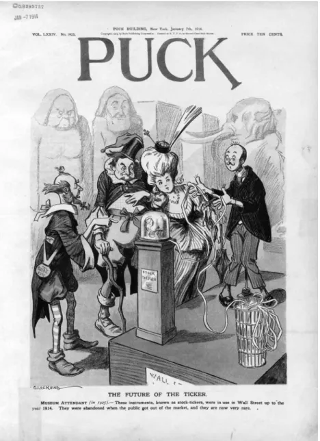 Abb. 5 :  Louis  M. Glackens,  » The  Future  of  the  Ticker «,  Titelillustration  Puck,  Band  LXXIV,  Nummer  1923, 07