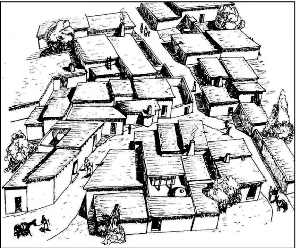 Figure 4.4  Private houses in the lower town level II, reconstruction. Source: Özgüç 2003: 106, no