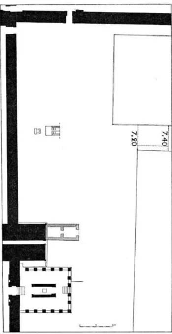 Fig. 9. Plan de la zone avec indication du puits et de la terrasse  !