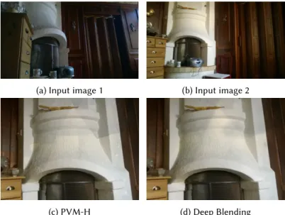 Fig. 3. Top: The chimney has different colors due to exposure differences in the two images