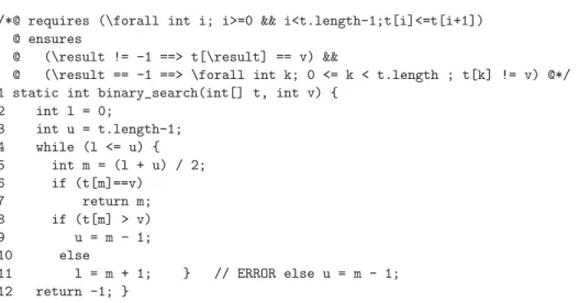 Fig. 1. The Binary Search Program