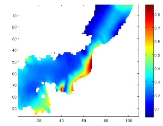 Fig. 13. Interpolated field (LWR with linear model, rCV tuning).