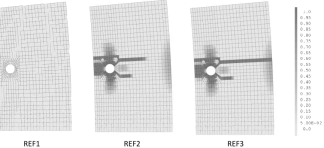 Figure 5. Reference damage distributions obtained from the mechanical simulation 
