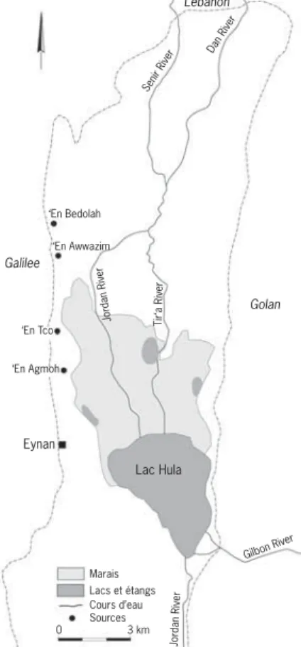 Figure 2. Carte hydrographique du bassin du  Houleh (d’après D IMMENTMAN  et al. 1992)