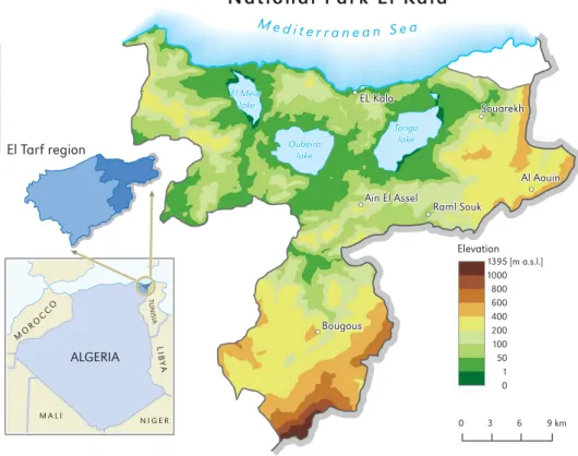 Figure 1. Location map: El Kala National Park, second largest park on the borders of eastern Algeria