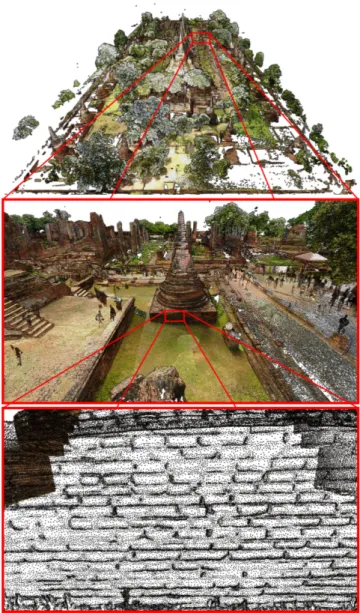 Figure 1: The site Wat Phra Si Sanphet, Ayutthaya (Thailand), re- re-sampled with our graph-based approach