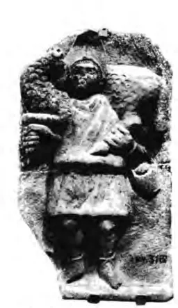 Fig.  1 - Stèle  provenant des  environs  de  Gromba- Gromba-Lia  (Tunisie),  et présentée  au  Musée  du  Bardo  (N° 