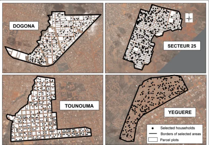 Fig. 9  Spatial distribution of the randomly selected households for the survey