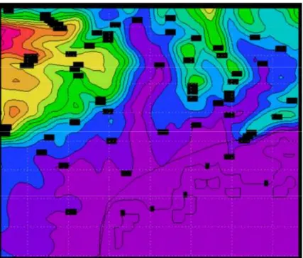 Figure 12. Topographie filtrée de la région n içoise (maille 130 m) à partir du même MNT