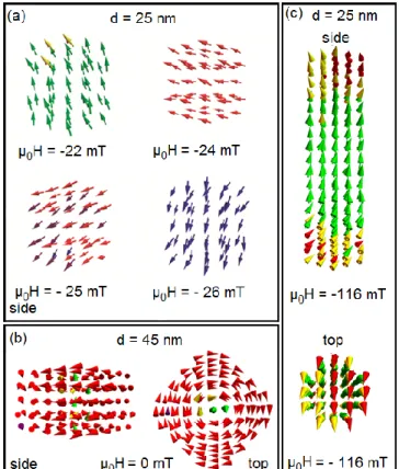 Figure  5  Selected  Monte  Carlo  simulations  of  nanomagnets  with  varying  length  and  diameter