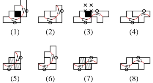 Figure 5: Arrow conservation at tile junctions.