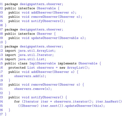 Figure 1: Design pattern Observer