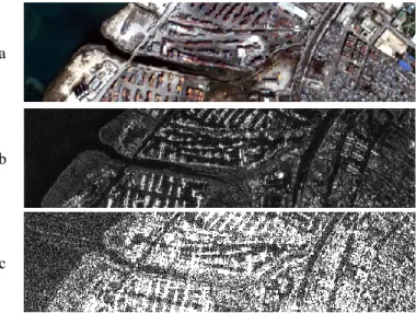 Figure 3:  Second site used for experiments: (a) Pléiades, (b) CSK,  and (c) RS2 images 