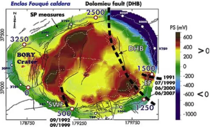 Figure 4. DOP of an horizontal dipole source (q = 90), located at the depth z = 500 m and x = 2000 m.