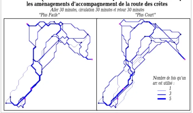 Figure 7 : Espace de cheminements potentiels sur la réserve naturelle du Tanet après les aménagements  d'accompagnement de la fermeture de la route des crêtes et une augmentation des temps de promenades