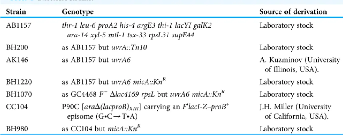 Table 1 Bacterial strains.