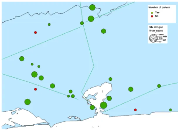 Fig. 4 shows the majority of the cities, following the pattern (T emperature, ↑ ), (M obility, ↓), (N bCases, ↓), displayed in green.