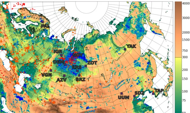 Figure 3. Topographic map of the domain of interest. The colour bar shows the altitude above sea level (from ETOPO1 database; Amante and Eakins, 2009)
