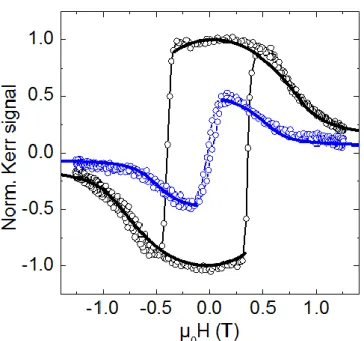 Figure S7: Normalized polar Kerr signal for in plane applied magnetic field at positions  