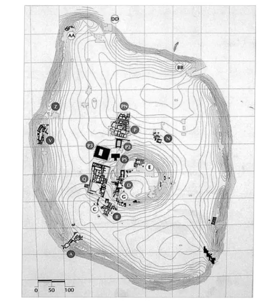 Fig.  1  :  Secteurs fouillés à Ebla.  ©M ission  archéologique d ’Ebla.