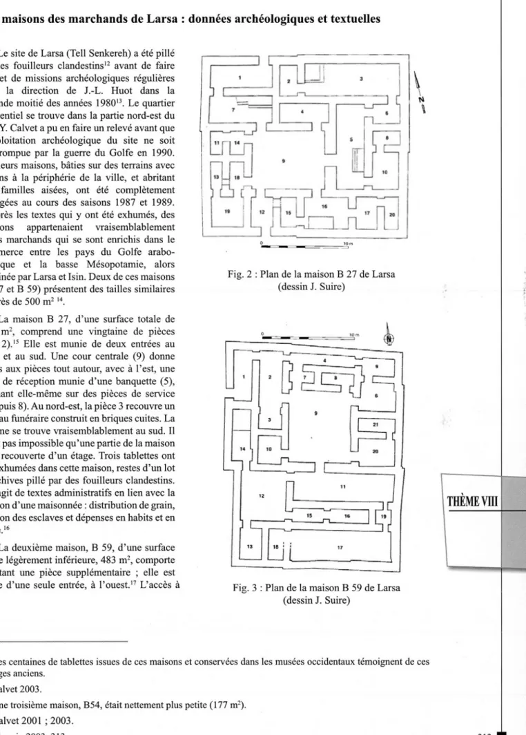 Fig.  2  :  Plan de la maison B  27  de Larsa  (dessin J.  Suire)