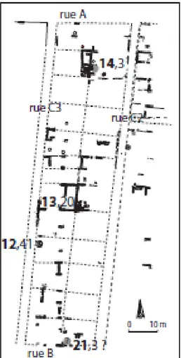 Fig. 3. Mégara Hyblaea, secteur de l’agora, îlot 3; structures circu- circu-laires (T RézINy  2017)