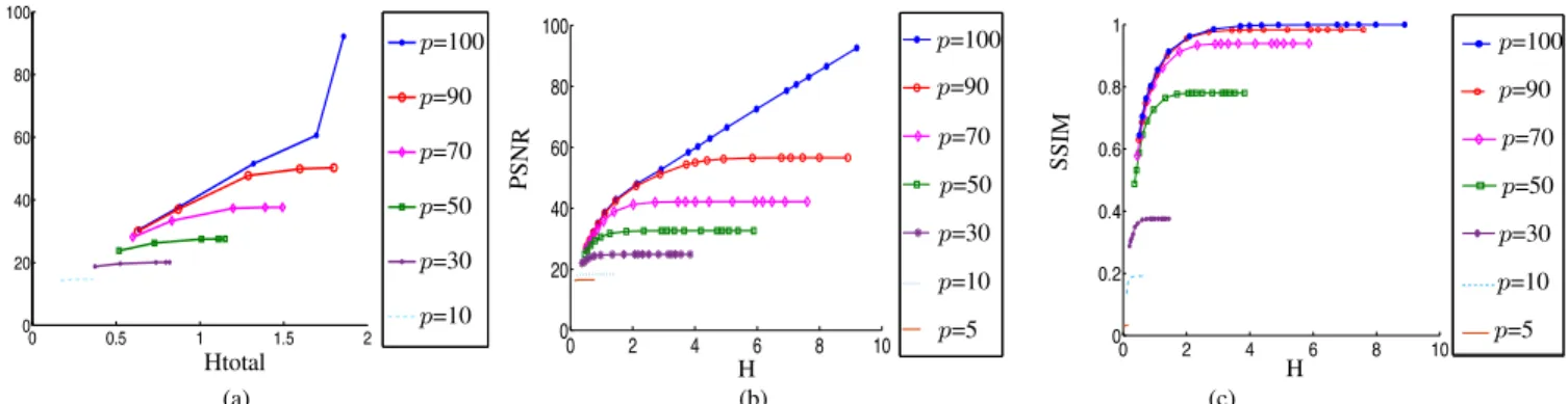 Fig. 2 illustrates the reconstruction results for different p using the perfect LIF quantizer (q ≈ 0)