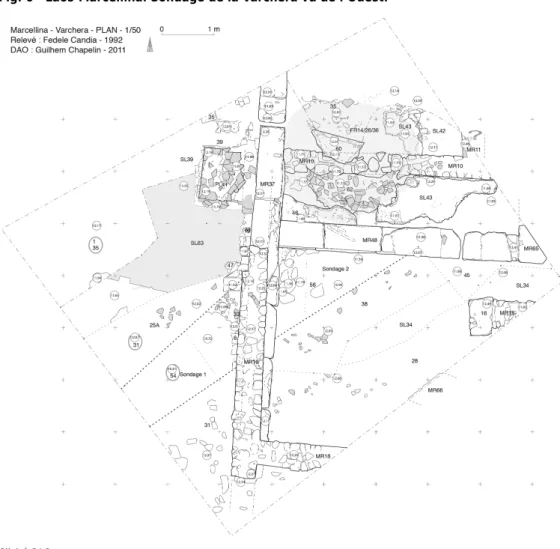 Fig. 6 - Laos-Marcellina. Sondage de la Varchera vu de l’Ouest.