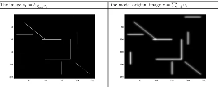 Figure 1. Synthetic images. The construction of the ideal original image. Top left: the image of laments δ Γ 