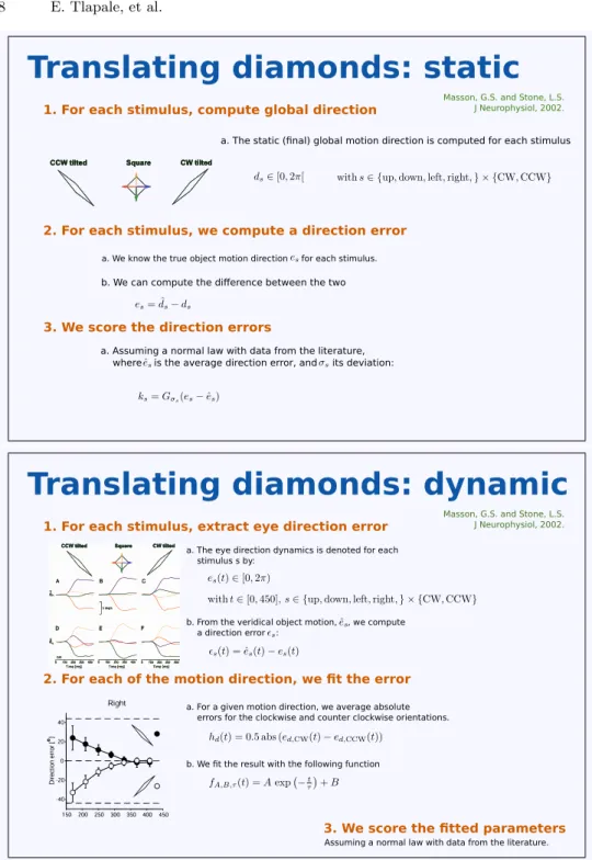 Fig. 2: Example of slides describing the scoring procedure (for the translating diamonds stimuli) which are available on the benchmark website.