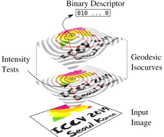 Figure 1. Overview of our method. We exploit geodesic isocurves of a textured 2D manifold subjected to isometric deformations.