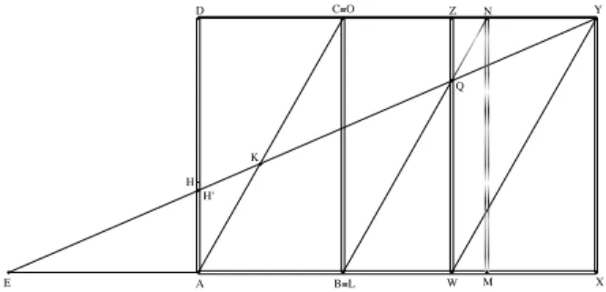 Figure 6.2: Eratosthenes’s Solution of the Two Mean Proportionals Problem, Stage 2