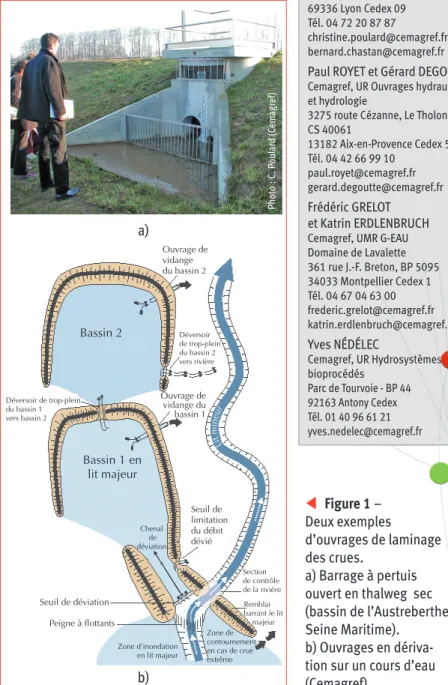 Figure 1 – Deux exemples  d’ouvrages de laminage  des crues. 