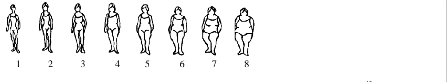 Fig.   Body silhouettes shown in the baseline questionnaire (as first proposed by Sörensen et al