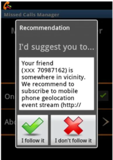 Figure 5: ESR Recommendation  on User’s  Smartphone 
