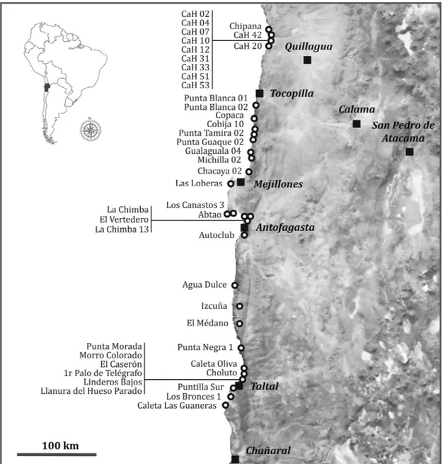 Figura 5. Ubicación geográfica de sitios arqueológicos mencionados en el texto.