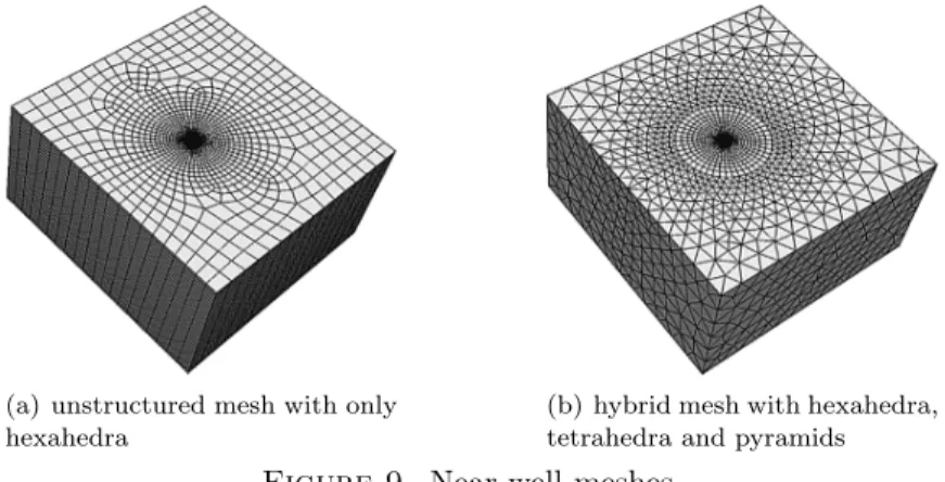 Figure 9. Near-well meshes.